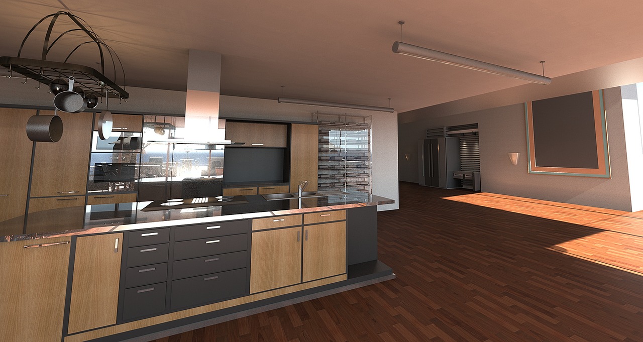 Moderne keuken met minimalistische acrylglas wandkunst. Moderne keuken met minimalistische acrylglas wandkunst.